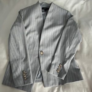 Ann Taylor Grey Striped Blazer